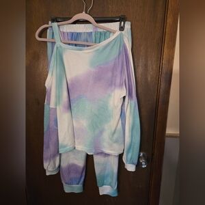 Lounge Set Large Watercolor Off Shoulder